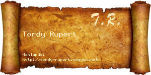Tordy Rupert névjegykártya